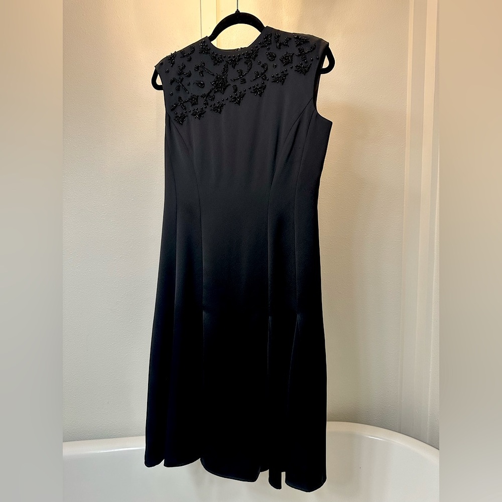 Brooks Brothers Satin Midi Dress with Beaded Detail